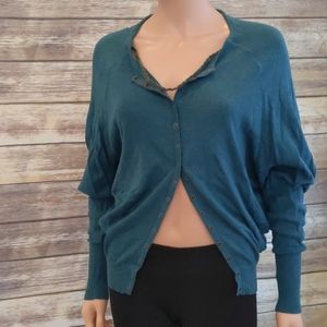 Free People Teal Batwing Sweater
